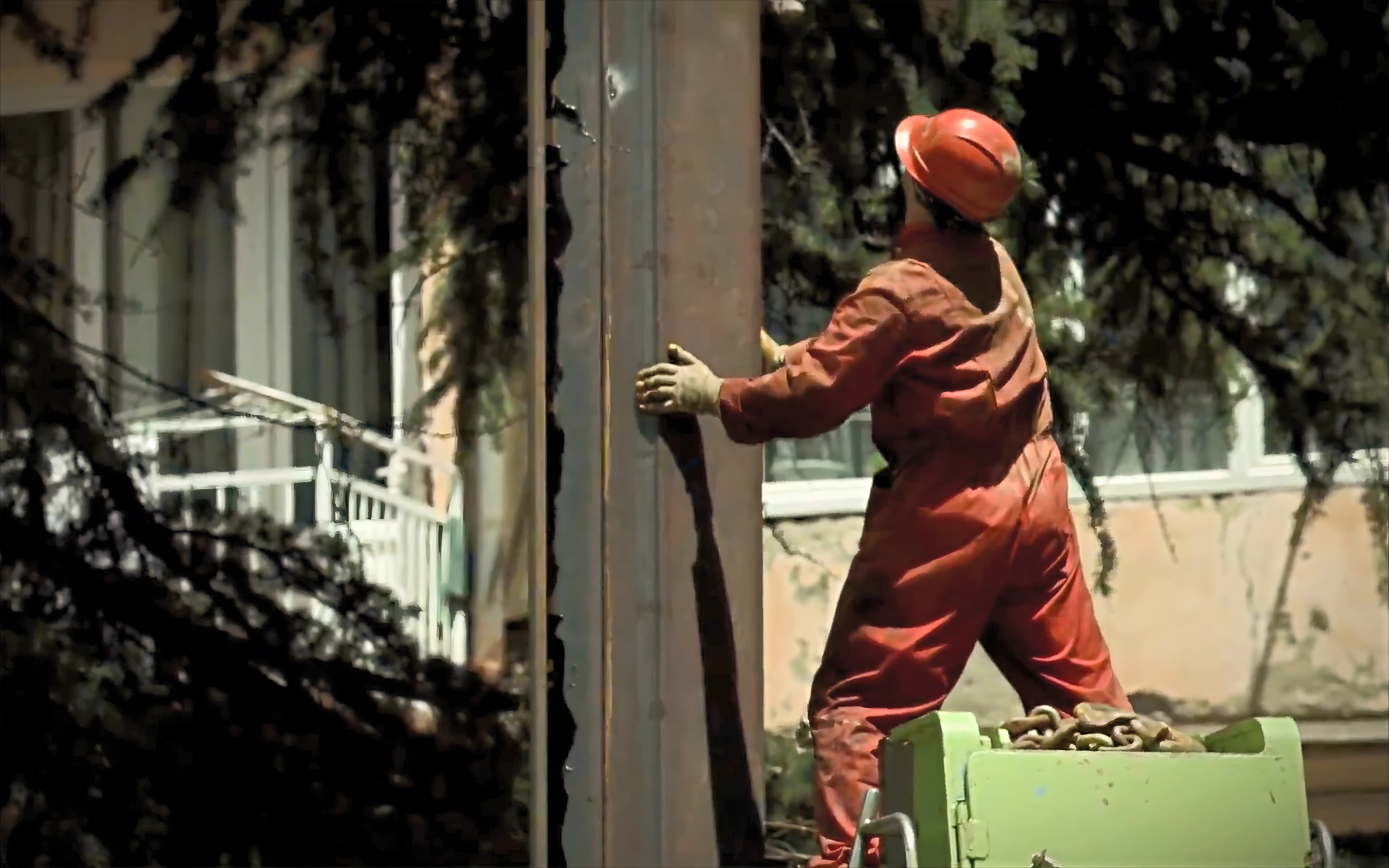 ERTI worker installing sheet pile
